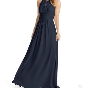Azazie Bonnie size 4, dark navy bridesmaid dress